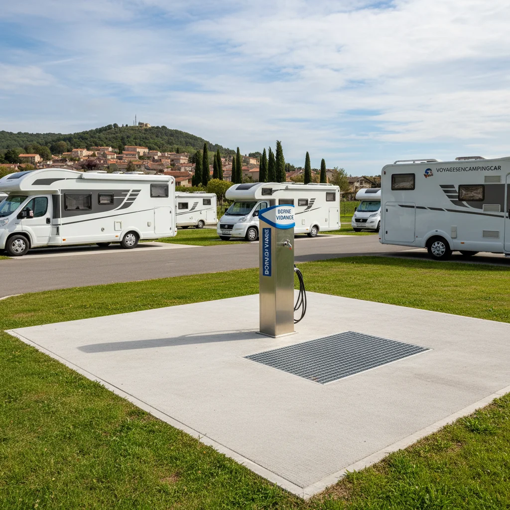 Aire de service camping-car avec borne de vidange